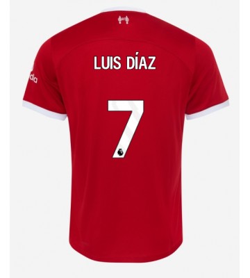 Liverpool Luis Diaz #7 Primera Equipación 2023-24 Manga Corta